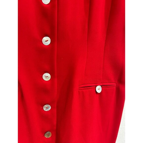 Vintage Miss Dorby Petite Red Short Sleeve Button Down Collared Dress SZ 10 P - Picture 4 of 9
